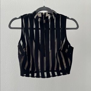 Forever 21 Striped Sheer Sleeveless Top Size S